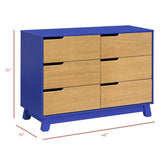 Hudson 6-Drawer Assembled Double Dresser | Cobalt and Honey Dressers Babyletto 