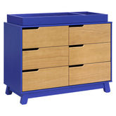 Hudson 6-Drawer Assembled Double Dresser | Cobalt and Honey Dressers Babyletto 