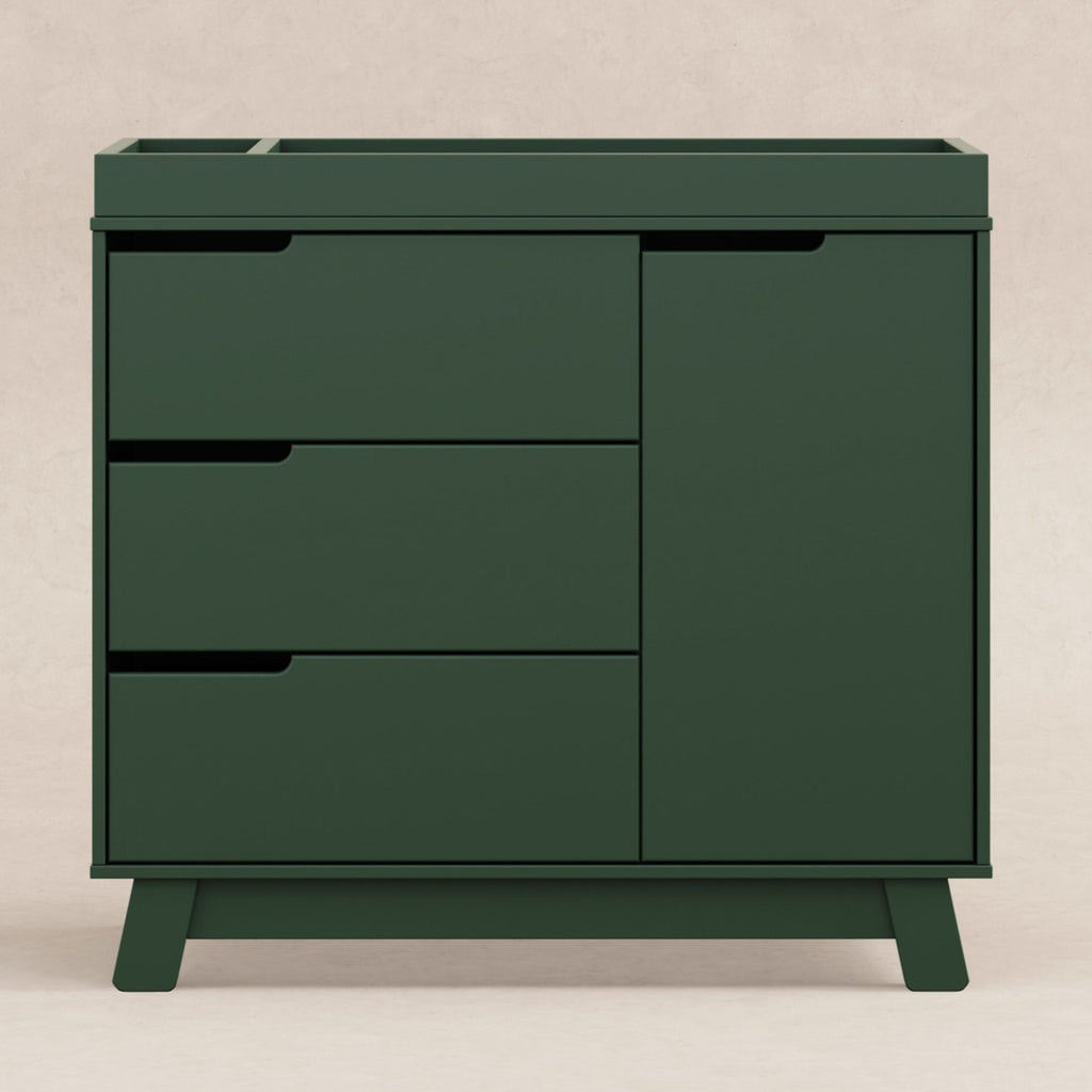 Hudson 3-Drawer Changer Dresser with Removable Changing Tray | Forest Green Changing Dressers Babyletto 