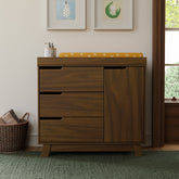 Hudson 3-Drawer Changer Dresser with Removable Changing Tray |Natural Walnut Changing Dressers Babyletto 