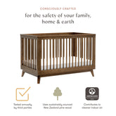 Scoot 3-in-1 Convertible Crib with Toddler Bed Conversion Kit | Natural Walnut Cribs & Toddler Beds Babyletto 