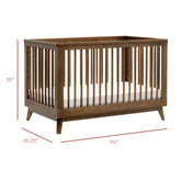 Scoot 3-in-1 Convertible Crib with Toddler Bed Conversion Kit | Natural Walnut Cribs & Toddler Beds Babyletto 