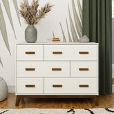 Scoot 6-Drawer Dresser | White / Natural Walnut Dresser Babyletto 