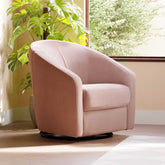 Madison Swivel Glider - Blush Pink Velvet Rocking Chairs Babyletto 