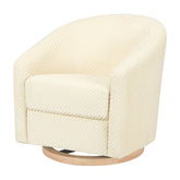 Madison Swivel Glider in Velvet Checker | Ivory Velvet Checker w/Light Wood Base Rocking Chairs Babyletto 