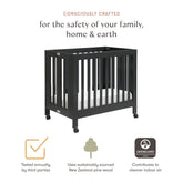 Origami Mini Crib - Black Cribs & Toddler Beds Babyletto 