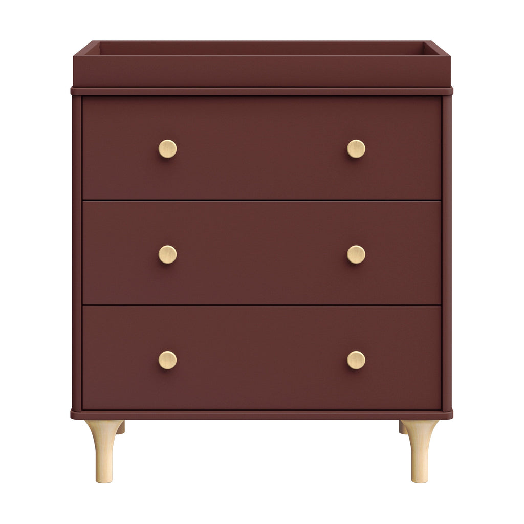 Lolly 3-Drawer Changer Dresser with Removable Changing Tray Dressers Babyletto Crimson/Natural M 