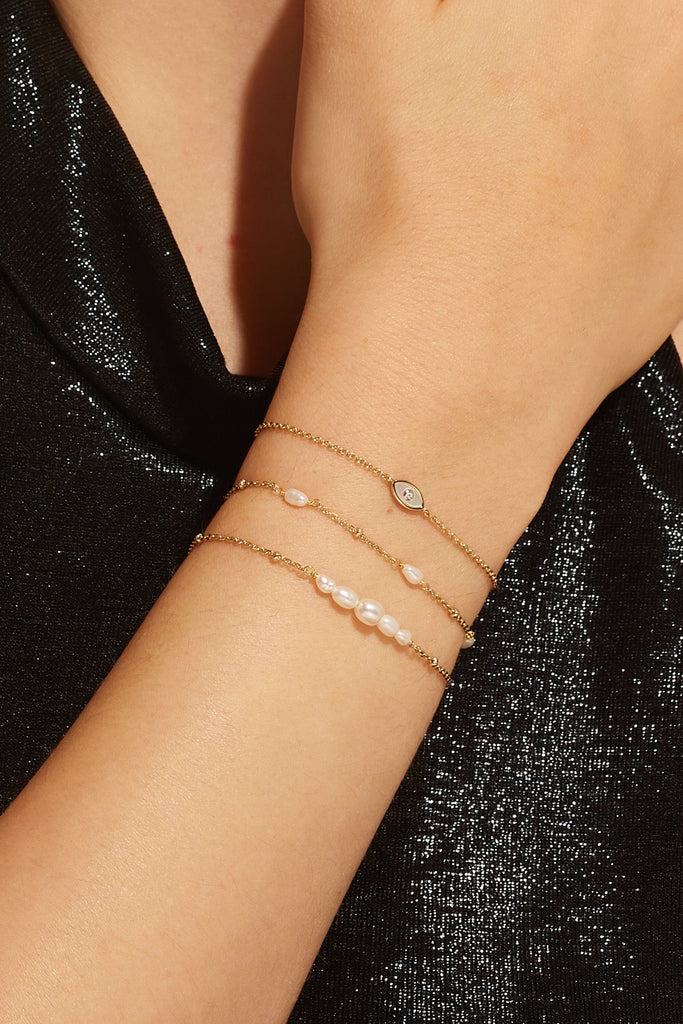 Micro Alternating Pearl & Bead Bracelet Bracelets eklexic 