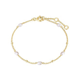 Micro Alternating Pearl & Bead Bracelet Bracelets eklexic 14K Gold Vermeil 