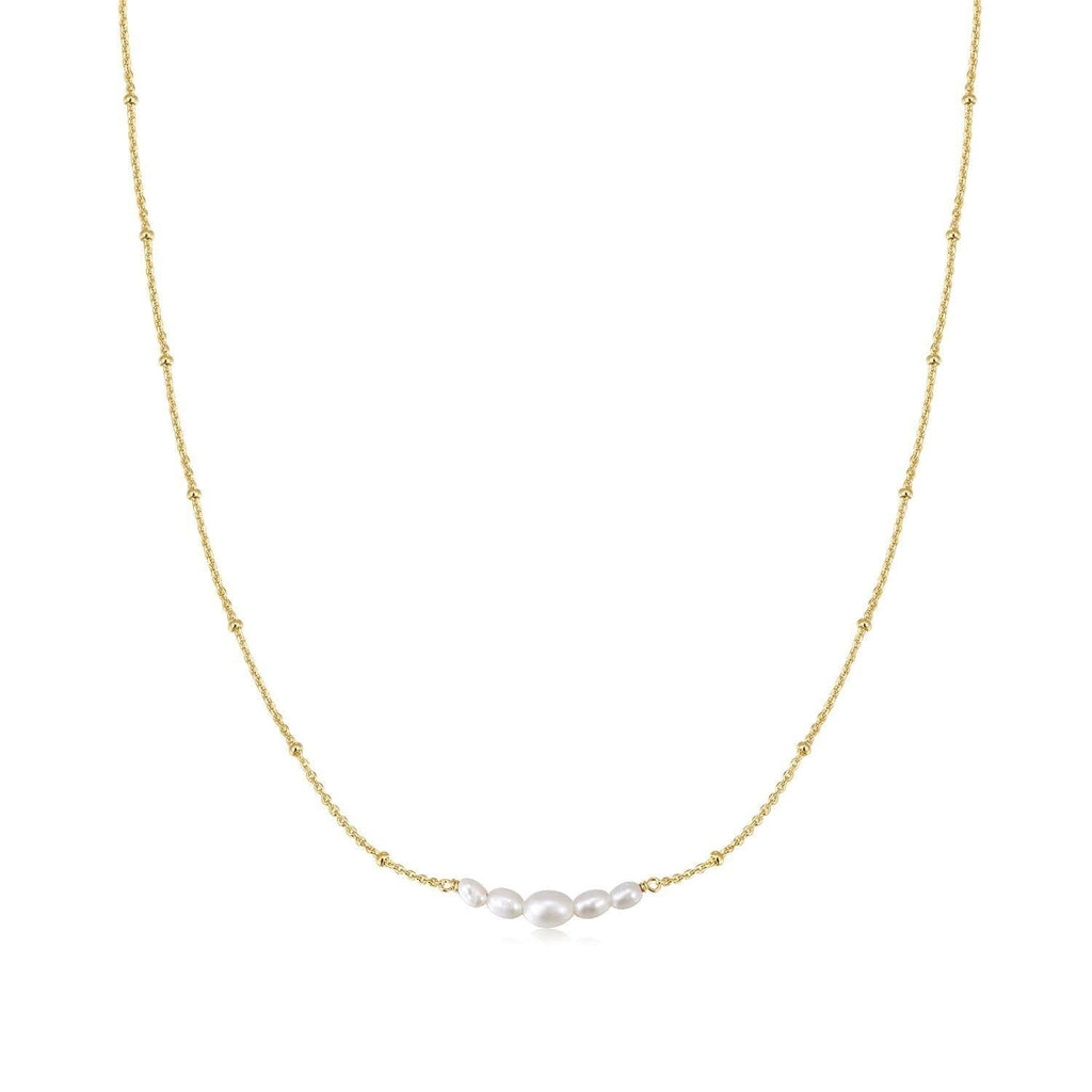 Micro Clustered Pearl & Bead Necklace Necklaces eklexic 14K Gold Vermeil 