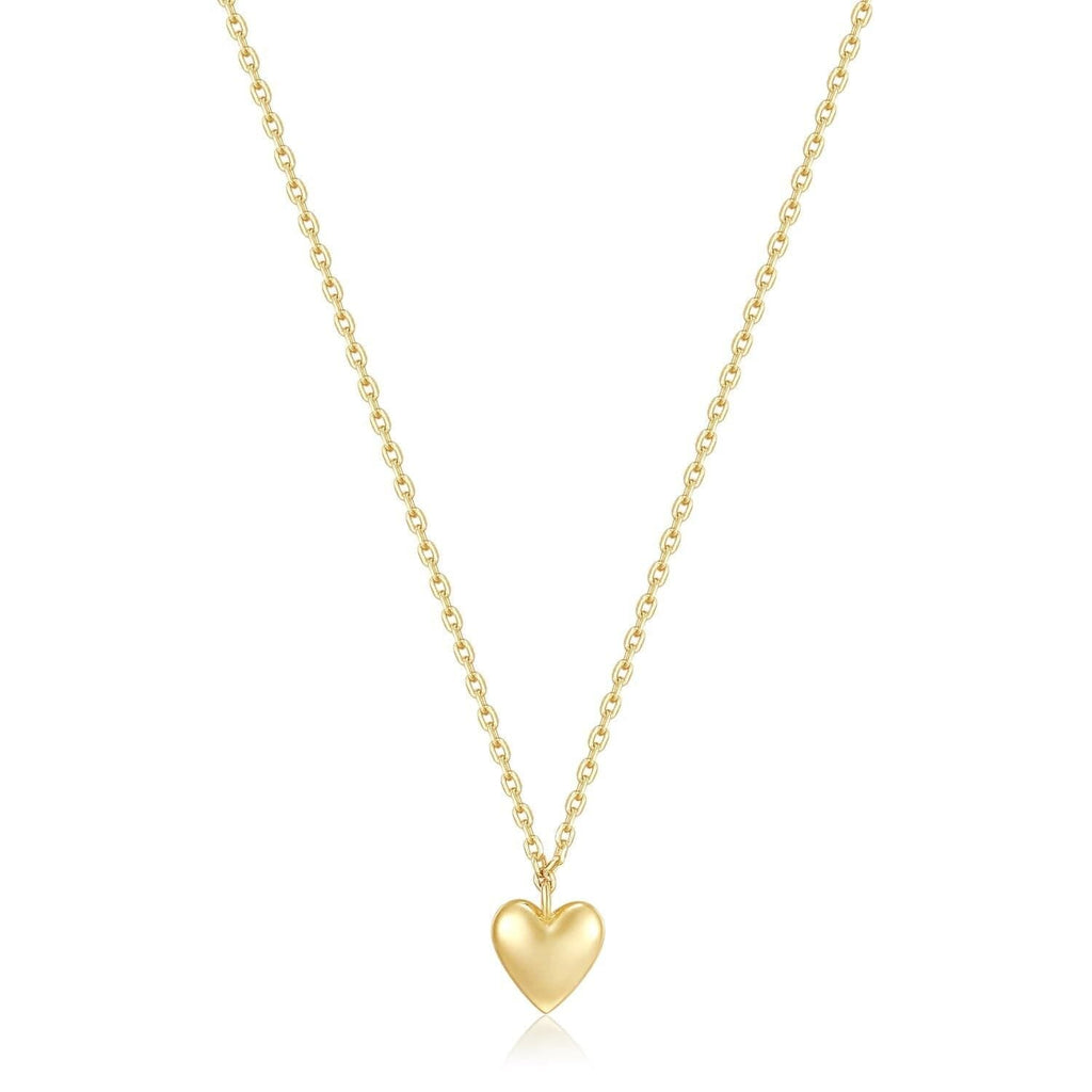 Micro Heart Charm Necklace Necklaces eklexic 14K Gold Vermeil 