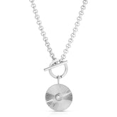 Micro Royal Toggle & Ocean Pendant Necklace Necklaces eklexic SILVER 18" 