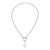 Micro Royal Toggle & Xl Baroque Pearl Pendant Necklace Necklaces eklexic 