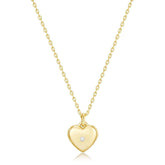 Mini Heart Locket Necklace With Cz Necklaces eklexic 14K Gold Vermeil 