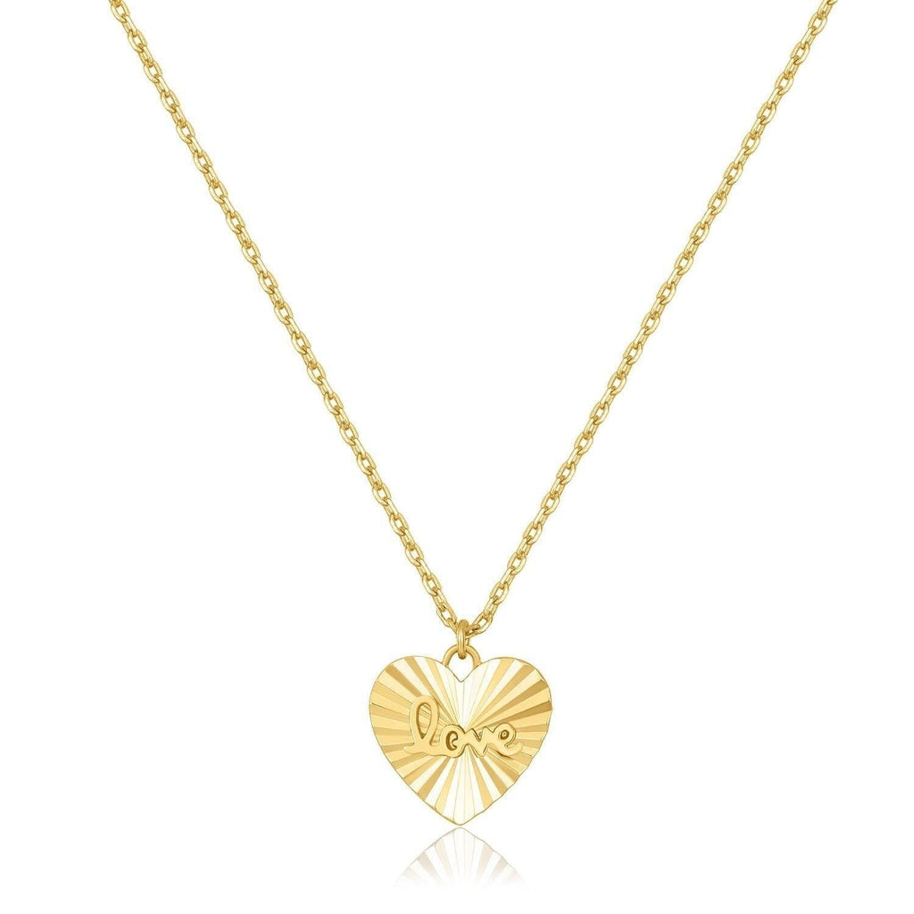 Mini Love Heart Charm Necklace Necklaces eklexic 14k Gold Vermeil 