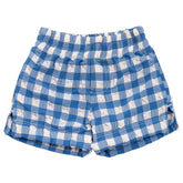 Blue Gingham Mini Swim Trunk Mini Swimwear Montce 