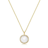 Mother Of Pearl Lion Pendant Necklace Necklaces eklexic 14K Gold Vermeil 