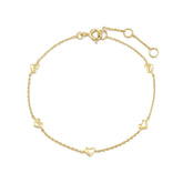 Multi Micro Heart Bracelet Bracelets eklexic 14K Gold Vermeil 