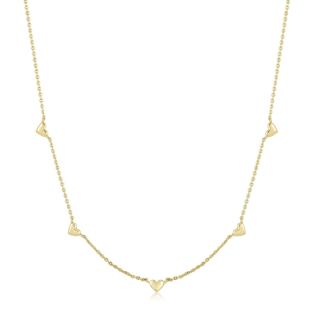 Multi Micro Heart Necklace Necklaces eklexic 14K Gold Vermeil 