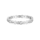 Multi Shaped Cz Stone Ring Rings eklexic Rhodium Plated Sterling Silver 6 