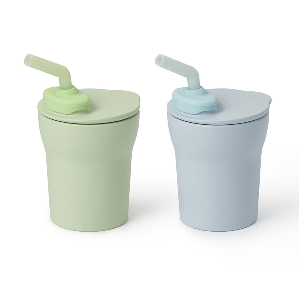 2-Pack Training Cup Set | Key Lime + Aqua Kids Dinnerware Miniware 