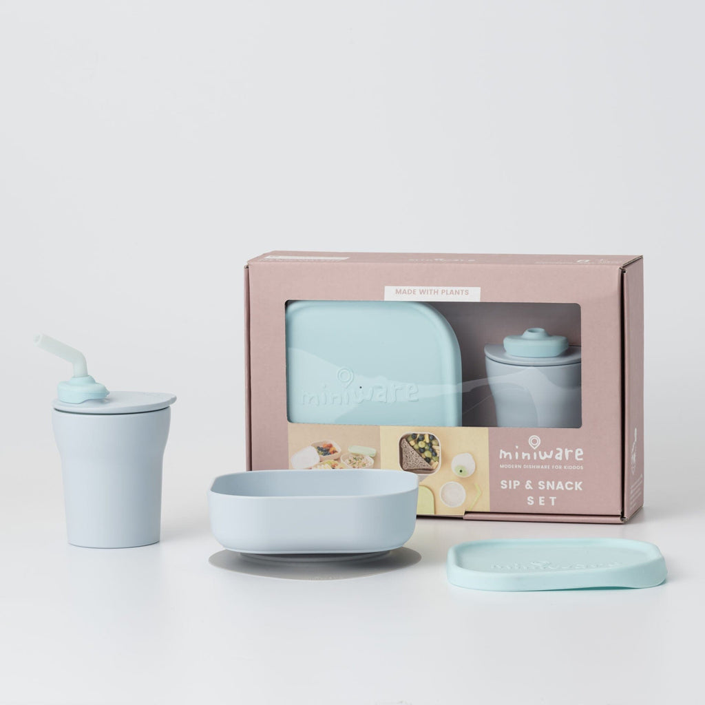 Sip & Snack: All Stages Cup and Bowl Set | Aqua Kids Dinnerware Miniware 