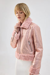 Metallique Jacket | Metallic Pink Outerwear Unreal Fur 