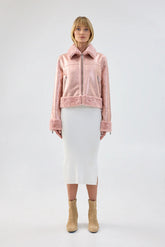 Metallique Jacket | Metallic Pink Outerwear Unreal Fur 