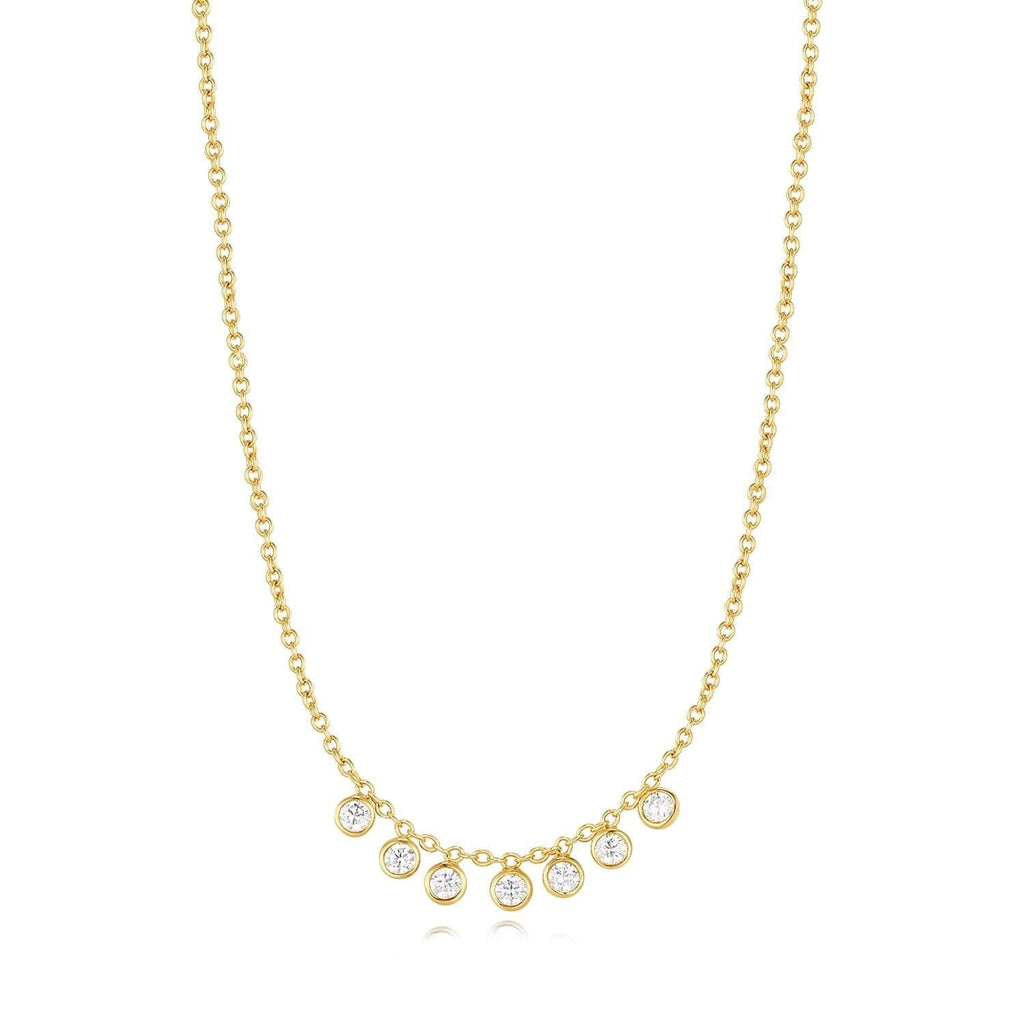 Micro Cz Chandelier Necklace Necklaces eklexic 14k Gold Plated Sterling Silver 