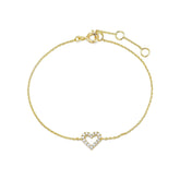 Micro Cz Heart Bracelet Bracelets eklexic 14k Gold Plated Sterling Silver 