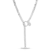 Micro Link Curb Chain Convertible Lariat eklexic SILVER 20" 