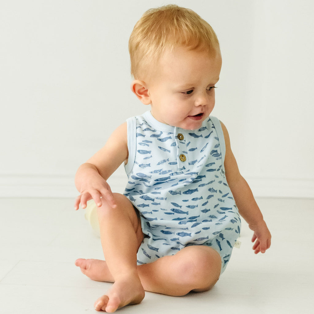 Organic Baby Bubble Onesie | Minnow Onesies Makemake Organics 