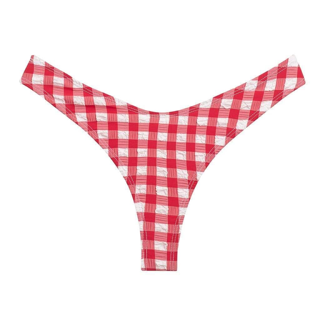 Red Gingham Lulu Scrunch Bikini Bottom Bikini Bottom Montce 