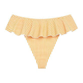 Canary Stripe Tamarindo Ruffle Bikini Bottom Bikini Bottom Montce 