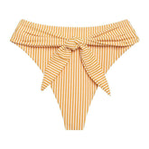 Canary Stripe Paula Tie-Up Bikini Bottom Bikini Bottom Montce 