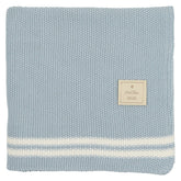 Duo Stripe Chunky-Knit Blanket Blanket montresorbebe Pearl Blue One Size 