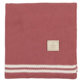 Duo Stripe Chunky-Knit Blanket Blanket montresorbebe Ash Rose One Size 