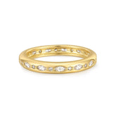 Multi Shaped CZ Channel Ring Rings eklexic 14K Gold Vermeil 6 