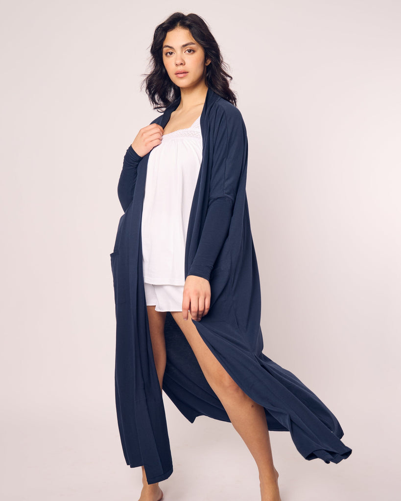 Women's Pima Duster | Navy Robes Petite Plume 