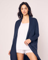 Women's Pima Duster | Navy Robes Petite Plume 