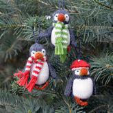 Puffin Ornament- set of 3 Christmas Ornaments Melange Collection 