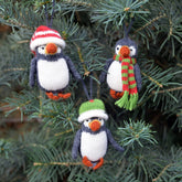 Puffin Ornament- set of 3 Christmas Ornaments Melange Collection 