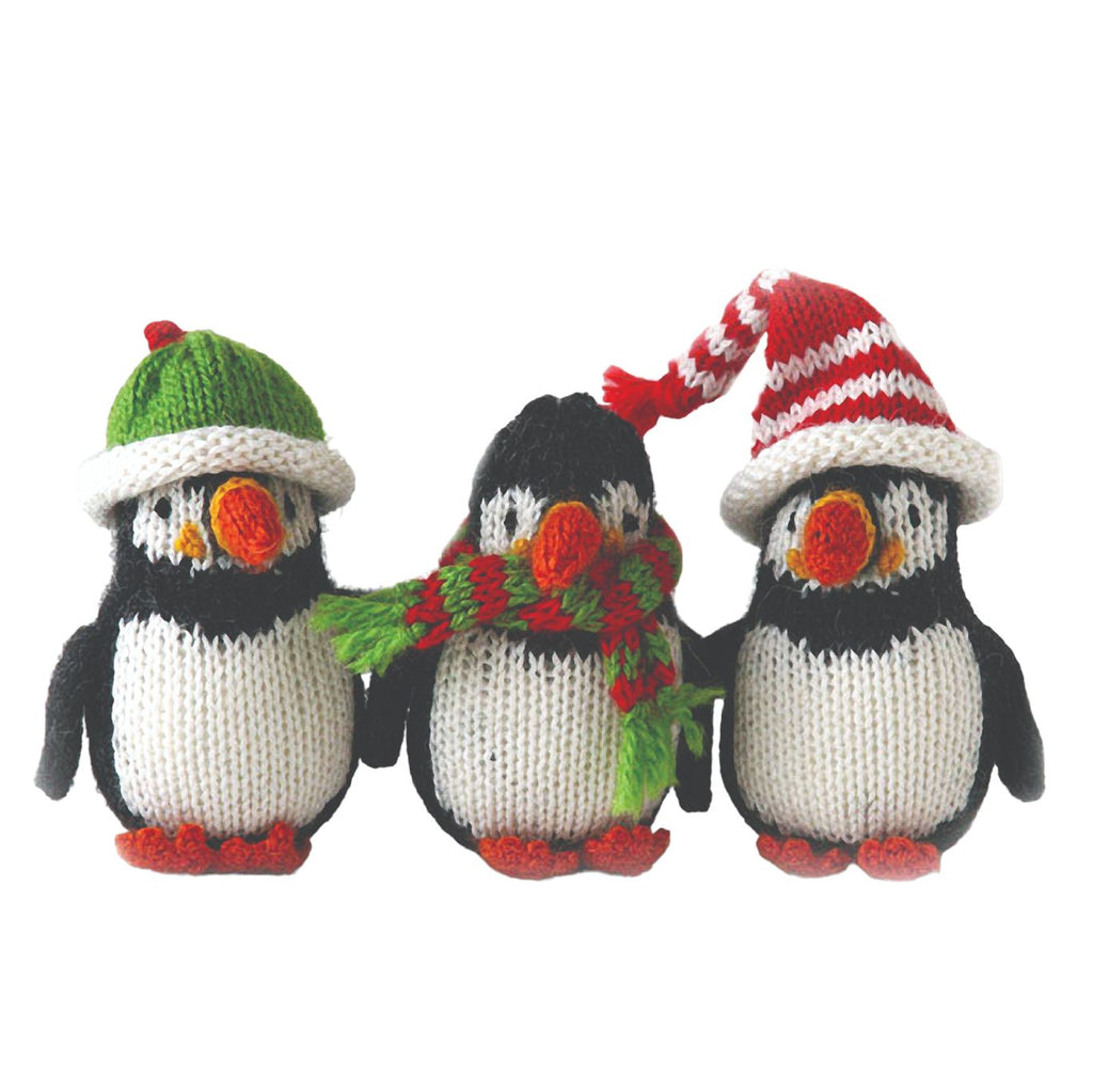 Puffin Ornament- set of 3 Christmas Ornaments Melange Collection B Colors 