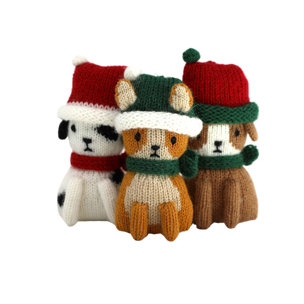 Christmas Puppy Ornaments, set of 3 Christmas Ornaments Melange Collection 