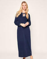 Women's Pima Harlow Nightgown in Navy Women's Nightgown Petite Plume 