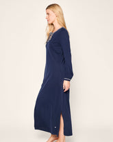 Women's Pima Harlow Nightgown in Navy Women's Nightgown Petite Plume 