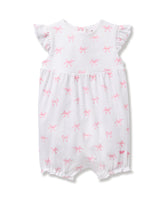 Baby Girl Pima Play Romper in Blushing Bows Children's Pajamas TF Petite Plume 