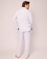 Men's Pima Pajama Set in Periwinkle Stripe Men's Pajama's Petite Plume 