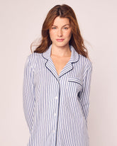 Women's Pima Nightshirt | Navy French Ticking Nightshirts Petite Plume 