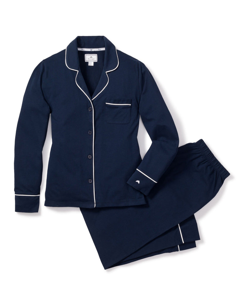 Women’s Pima Pajama Set | Navy Pajama Sets Petite Plume 